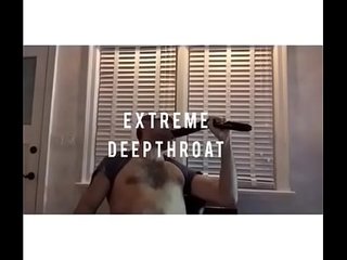 Extreme dildo throat fuck